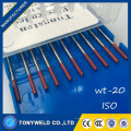 Electrodo de soldadura de tungsteno en varillas de soldadura wt20 2,4 * 150 Electrodo de tungsteno